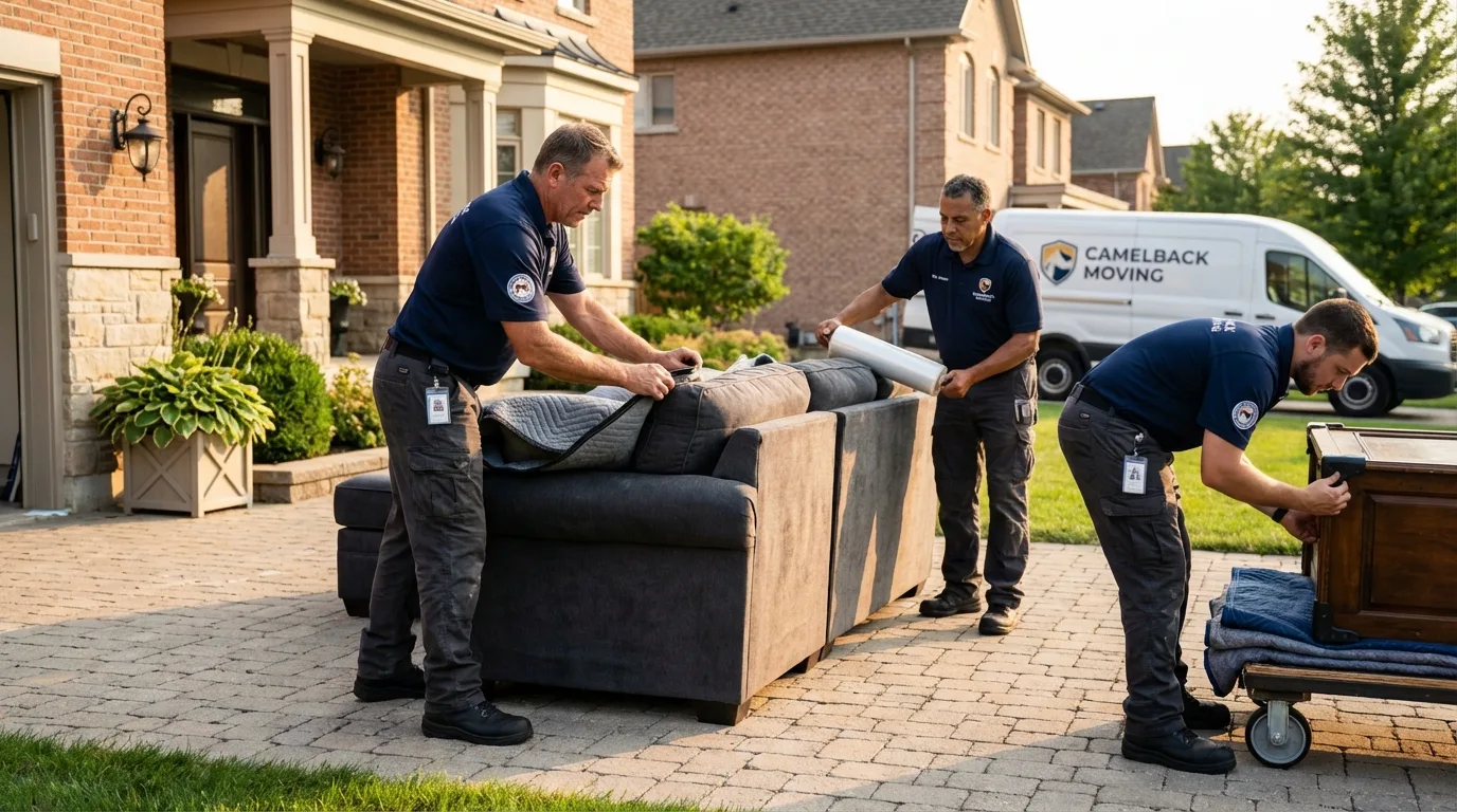 Large estate moving crew wrapping furniture in Cleveland, TN